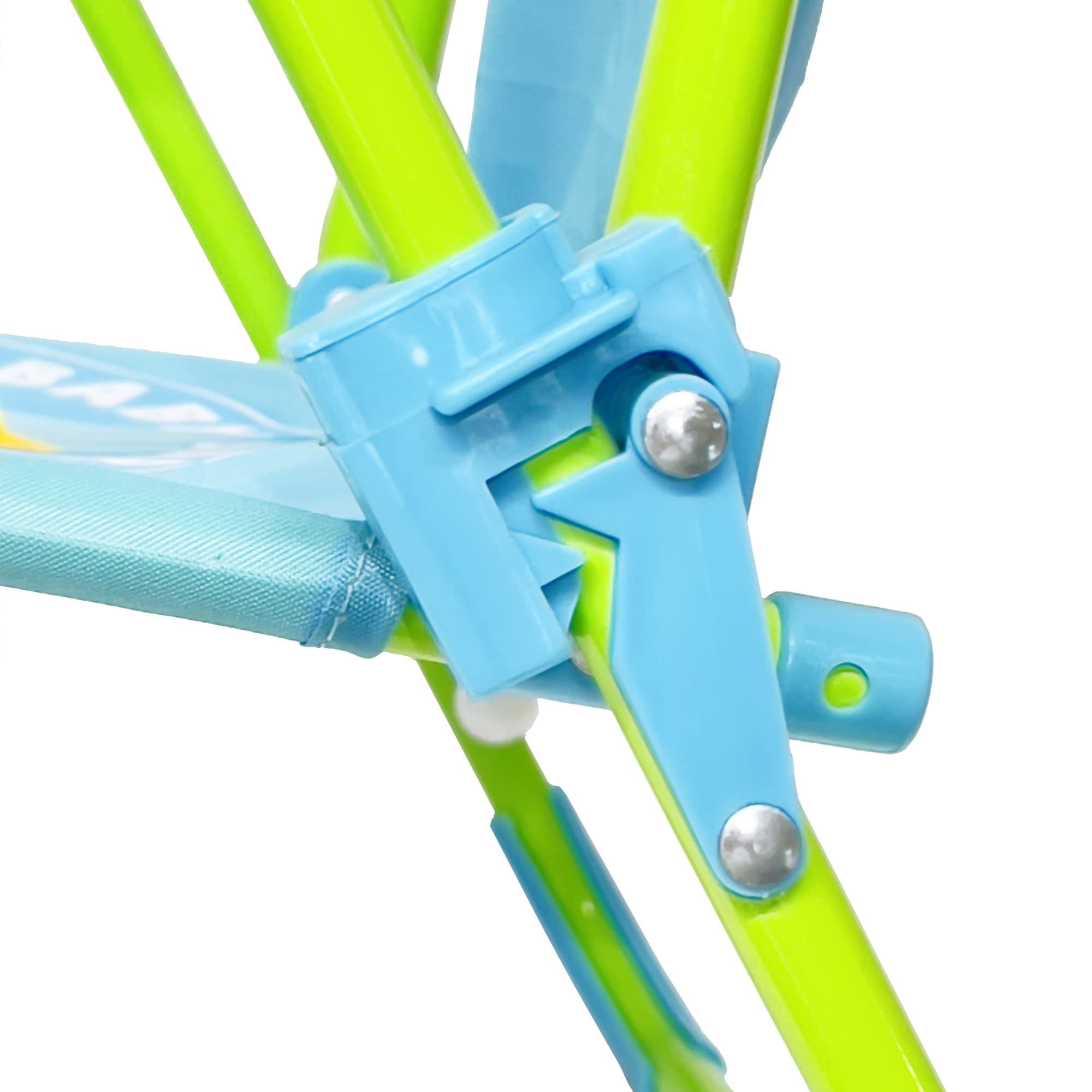 Idea Nuova chair beside an adult hand for scale, shows child-sized dimensions