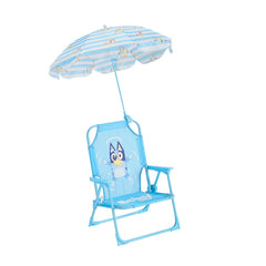 Idea Nuova Bluey front view showing playful design and easy-to-clean seat for fun outings