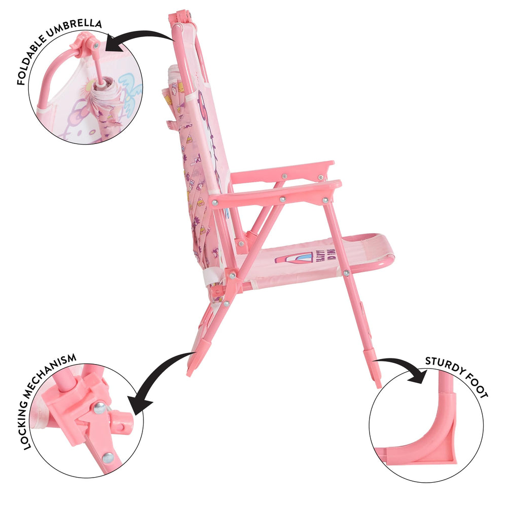Idea Nuova Hello Kitty folded flat for compact storage and easy transport benefit