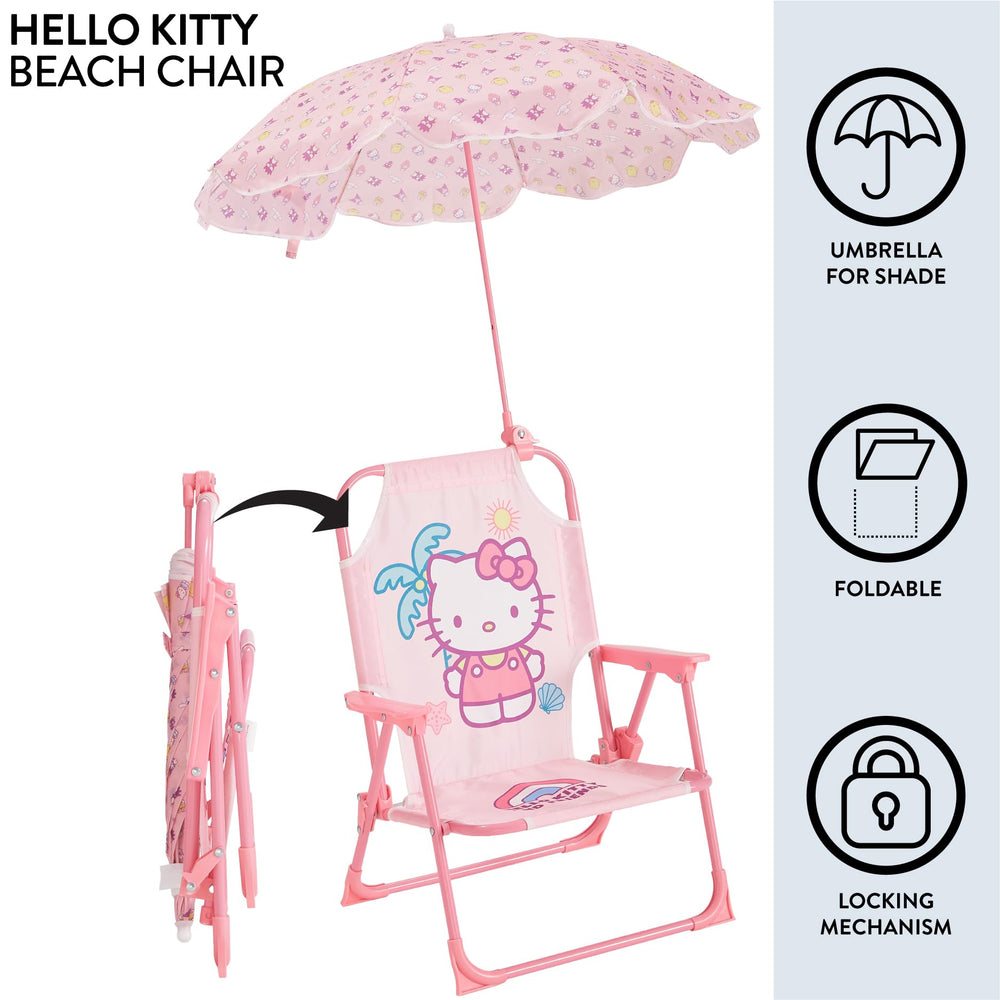 Idea Nuova Hello Kitty side profile showing safety lock and sturdy frame benefit of stability