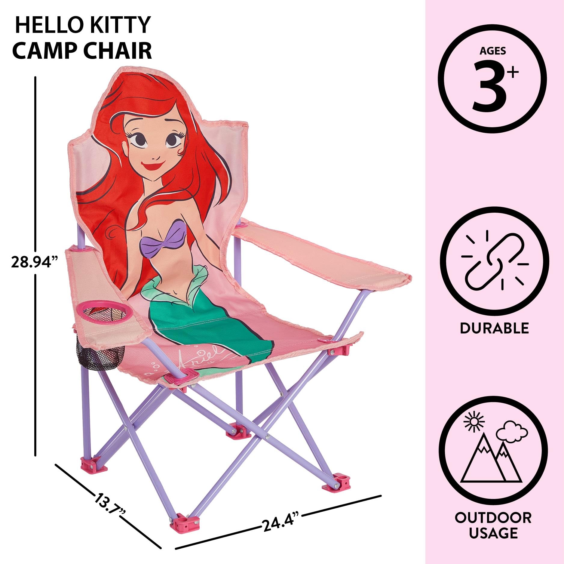 Idea Nuova Little Mermaid close-up of fabric showing durable printed canvas