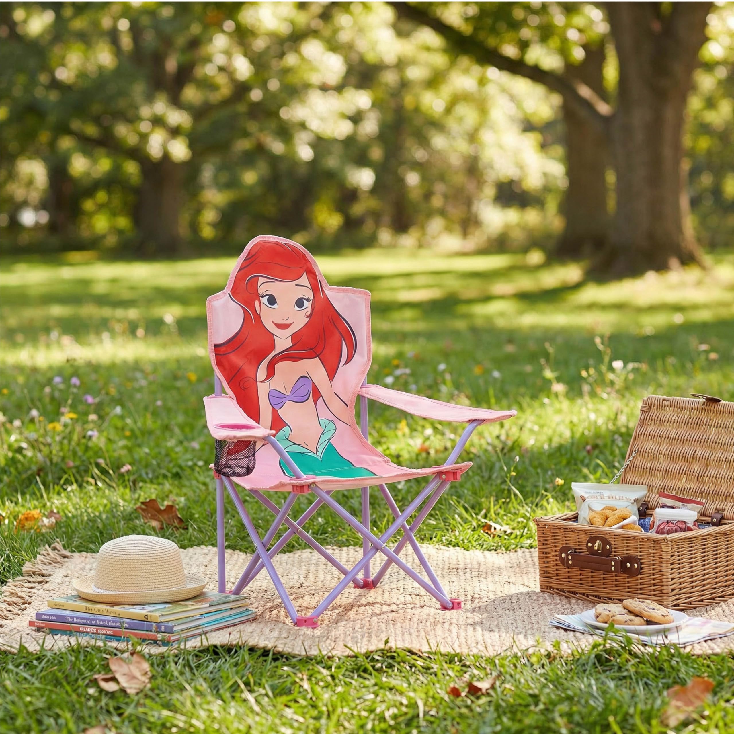 Idea Nuova Little Mermaid in backyard setting offering portable seating fun