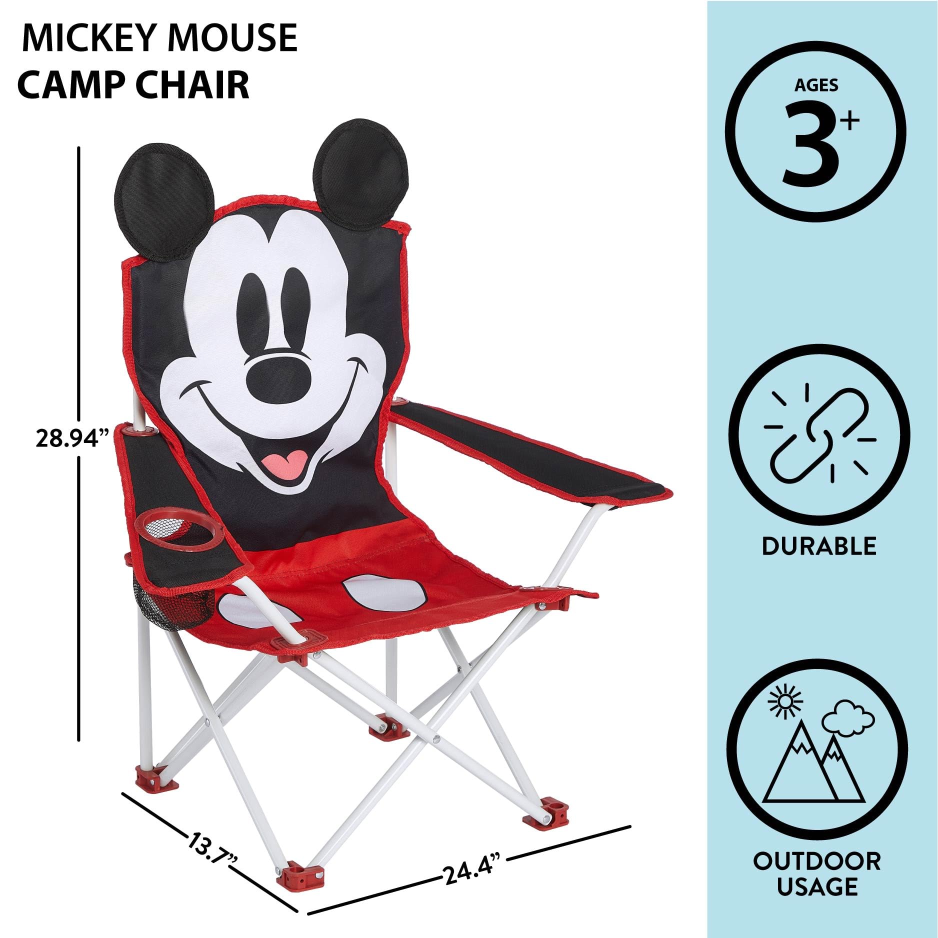 Idea Nuova Mickey folded in carry case for easy transport and storage