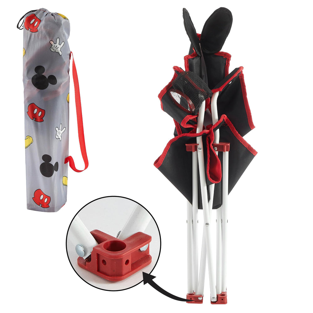 Idea Nuova Mickey metal frame locking detail for secure, sturdy setup