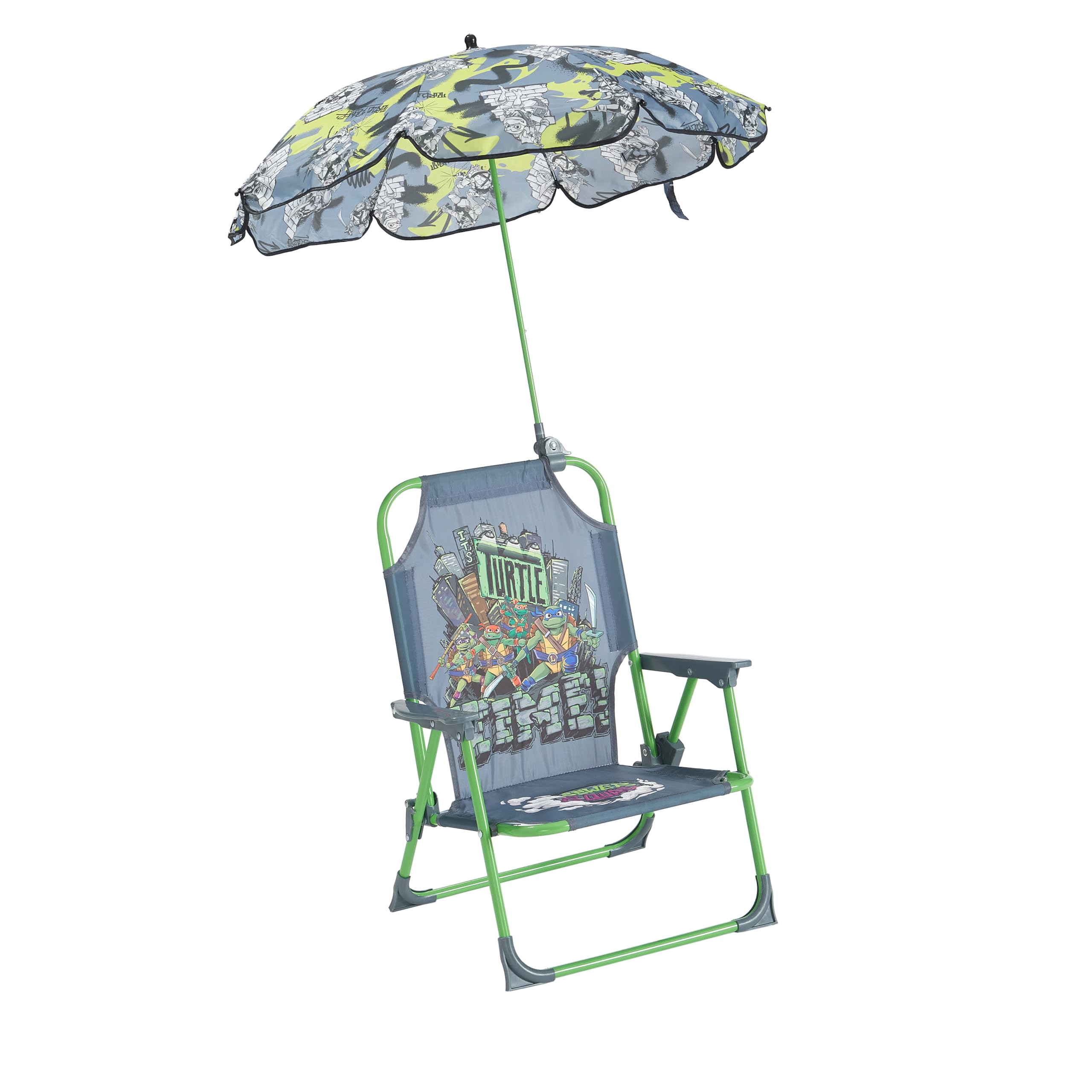 Idea Nuova TMNT front view with umbrella showing shade and kid-friendly design