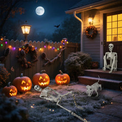IDEAALS dog skeleton side profile highlighting articulated jaw and spooky presence