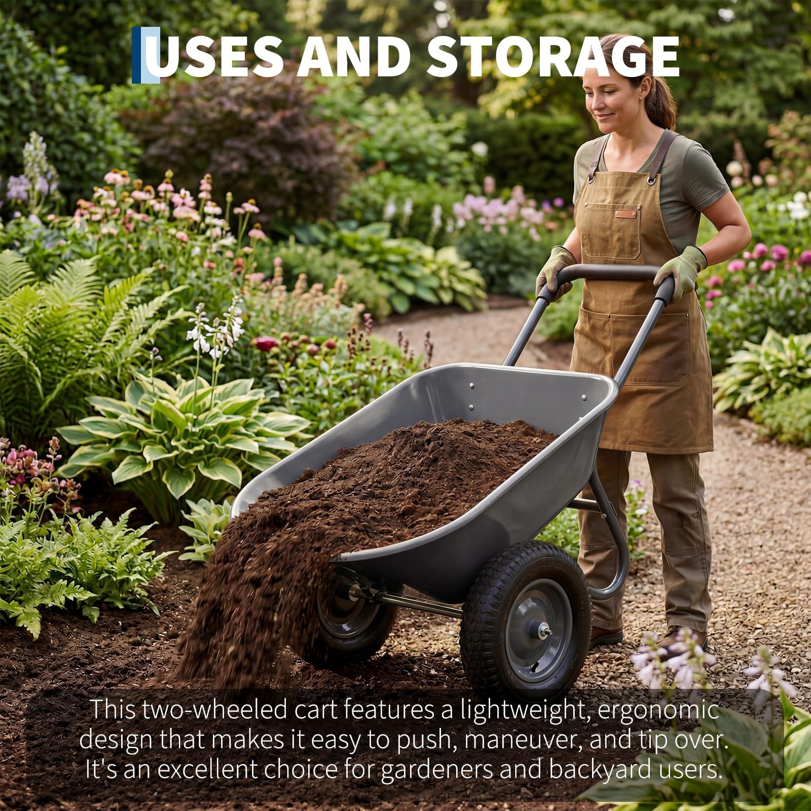 IDEALHOUSE cart in use moving potted plants to show practical garden transport benefit