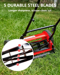 IDEALHOUSE ergonomic U-handle detail reduces back strain while mowing