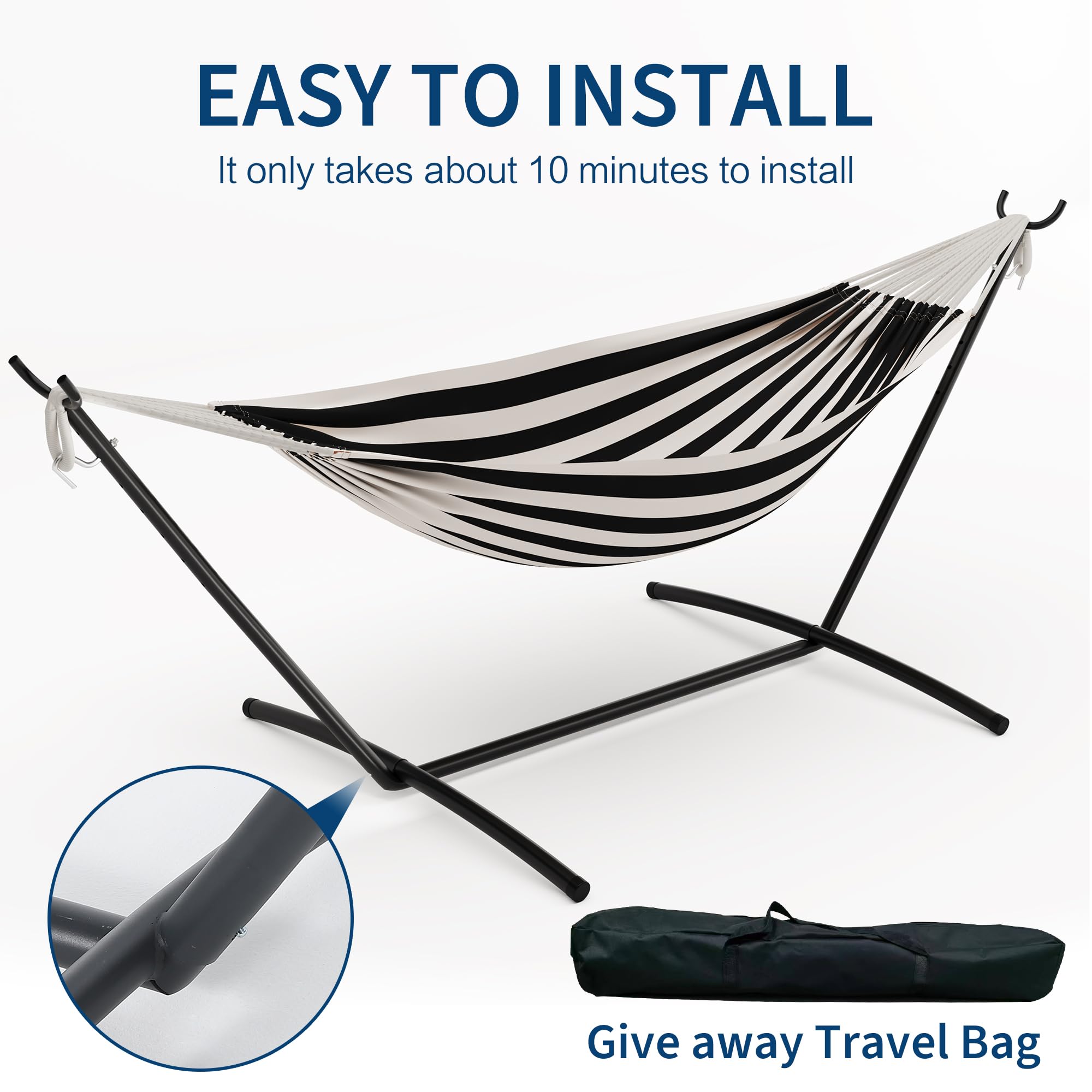 IDEALHOUSE hammock with person for size scale and two-person capacity