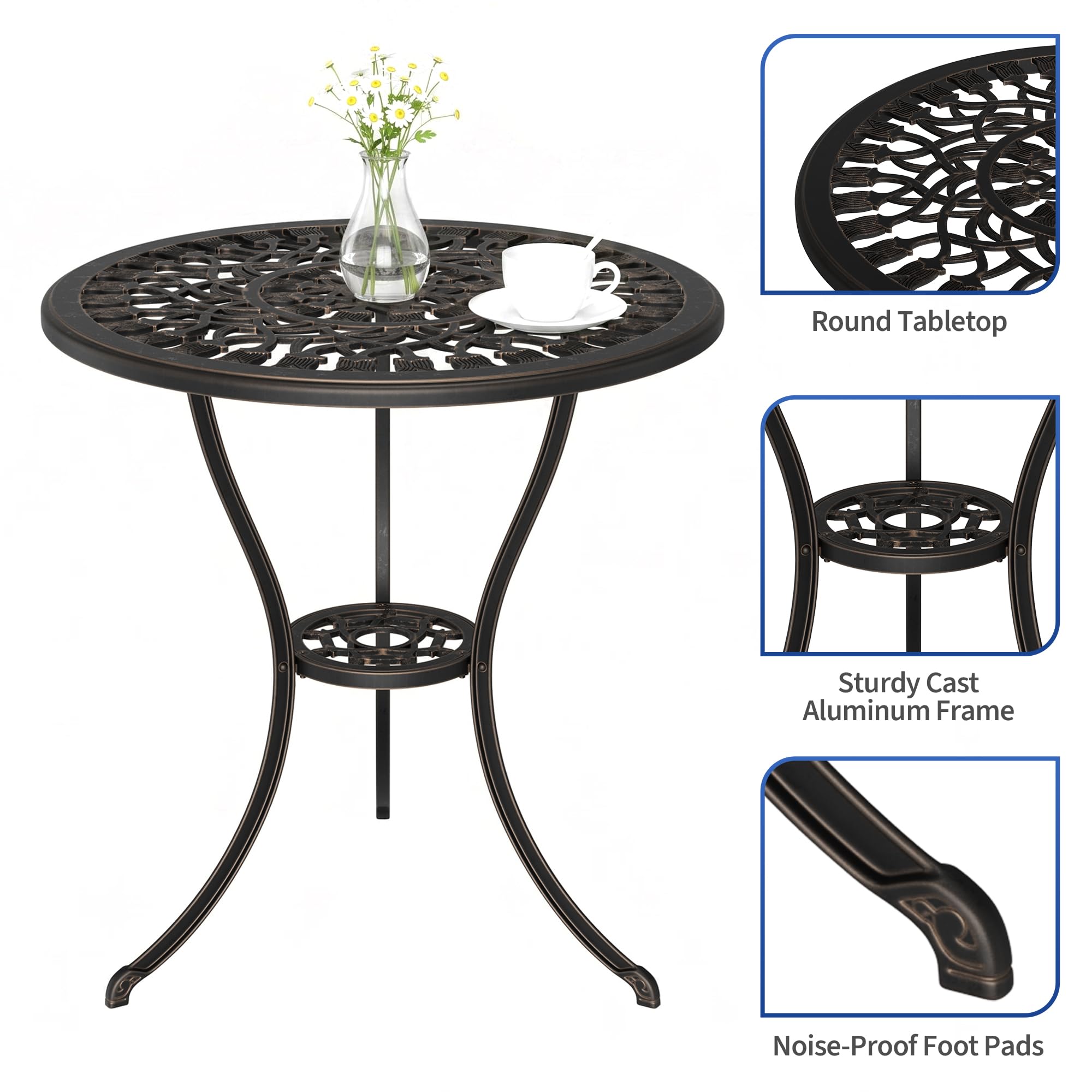 IDEALHOUSE table next to patio chair showing correct scale and fit