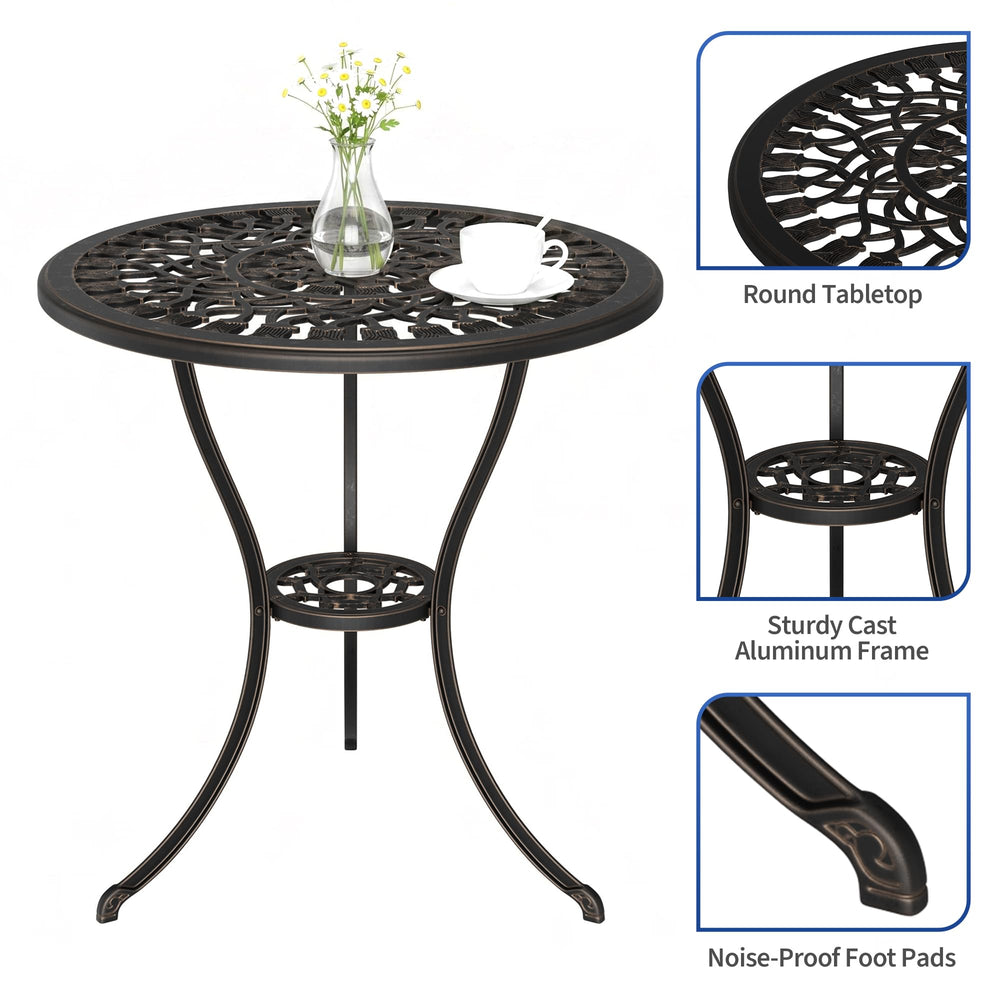 IDEALHOUSE table next to patio chair showing correct scale and fit