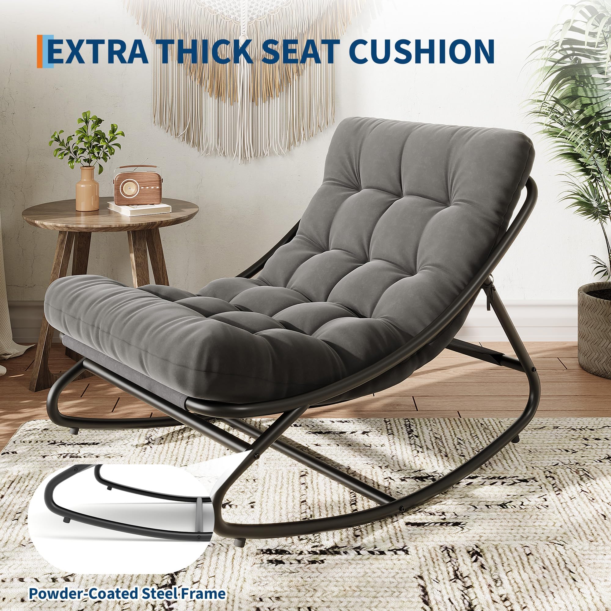 IDEALHOUSE chair beside person showing scale and 450lb capacity for reliable seating