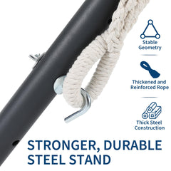 IDEALHOUSE steel stand connection detail showing sturdy assembly benefit