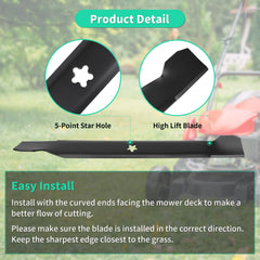 IDEASURE 138971 blades installed on a 42-inch mower deck for improved pickup