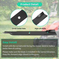 IDEASURE blade installed on a 54" deck demonstrating proper fit and performance