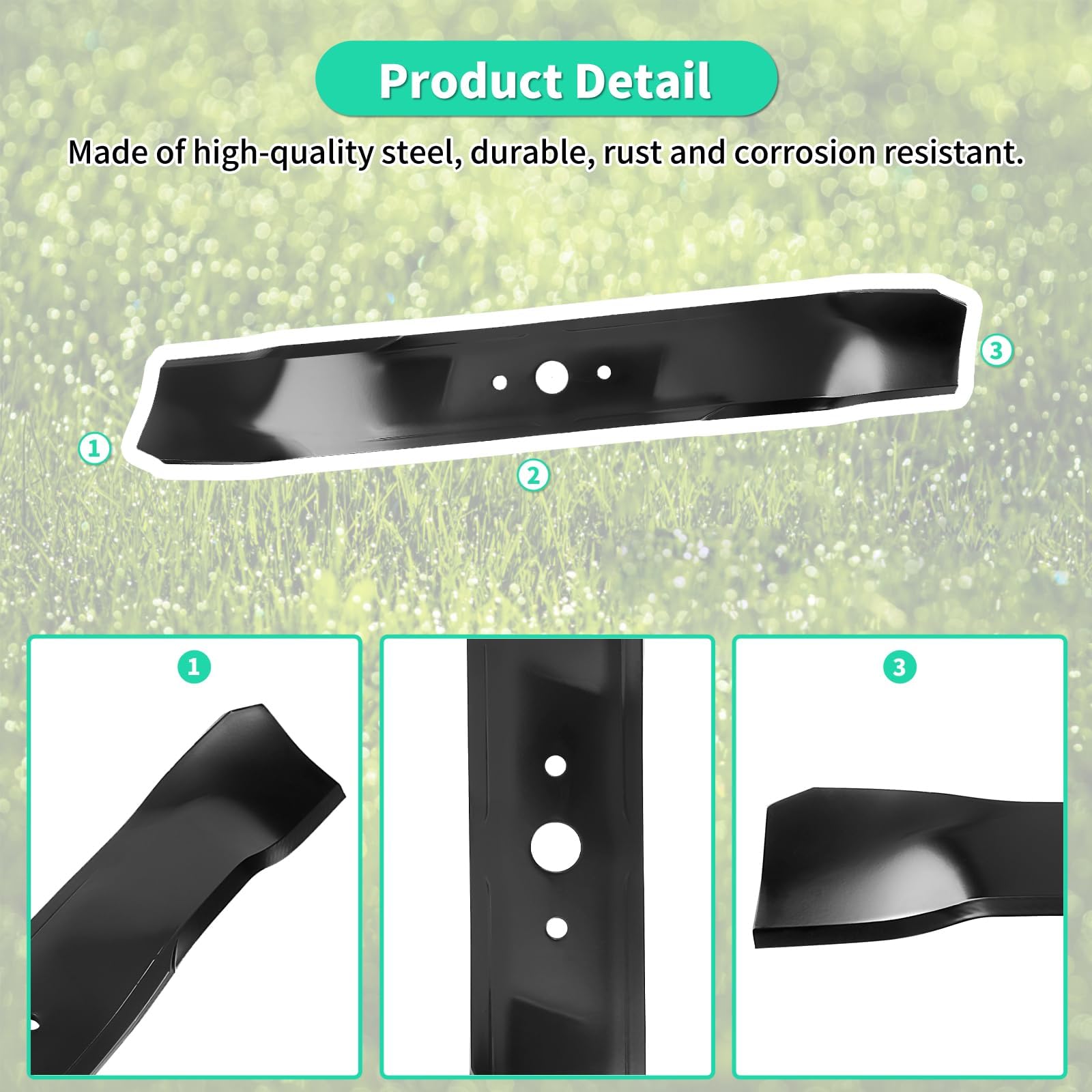 IDEASURE blade laid on measuring scale showing 19-5/16 inch length for correct fit benefit