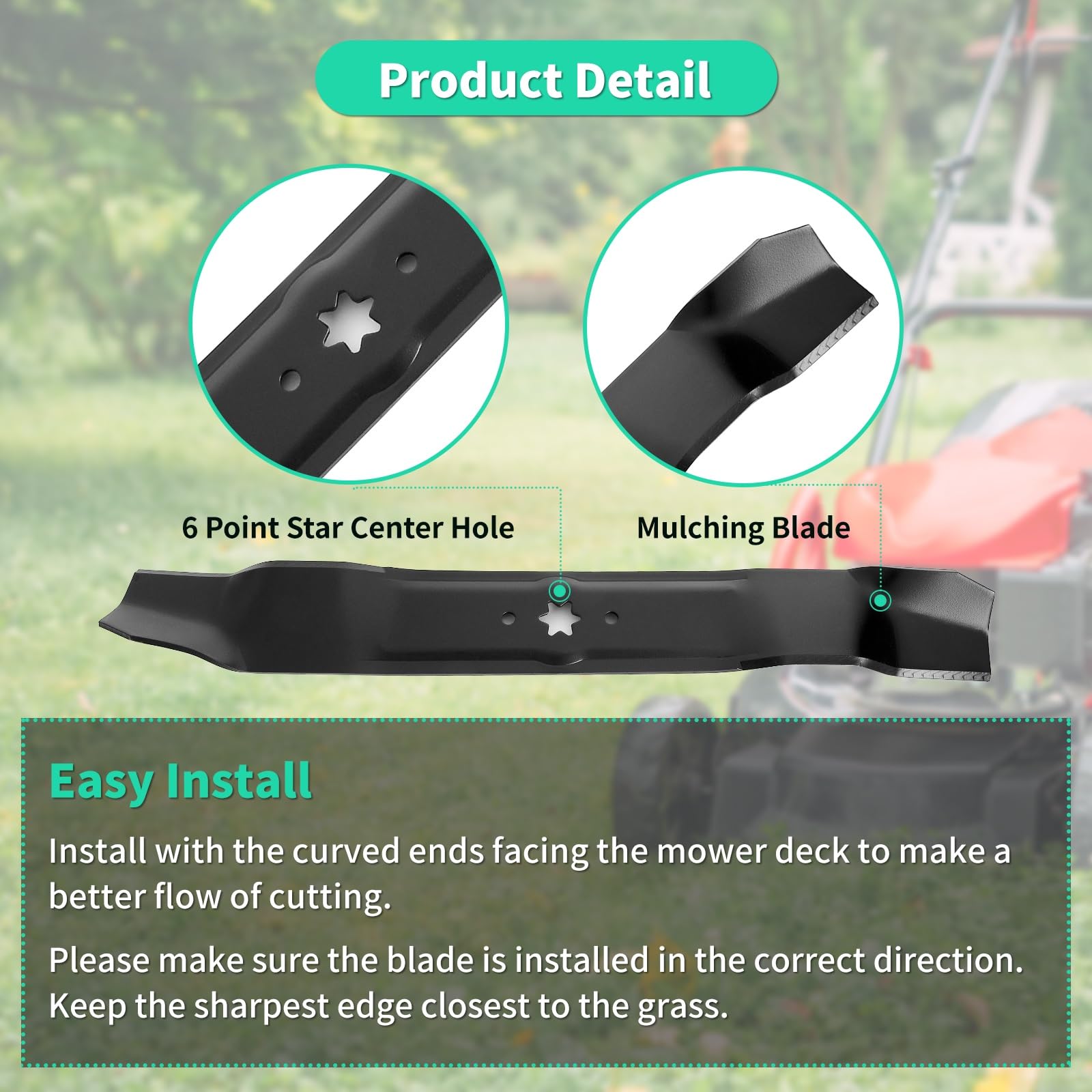 IDEASURE blades installed on a 42-inch deck showing improved cut benefit