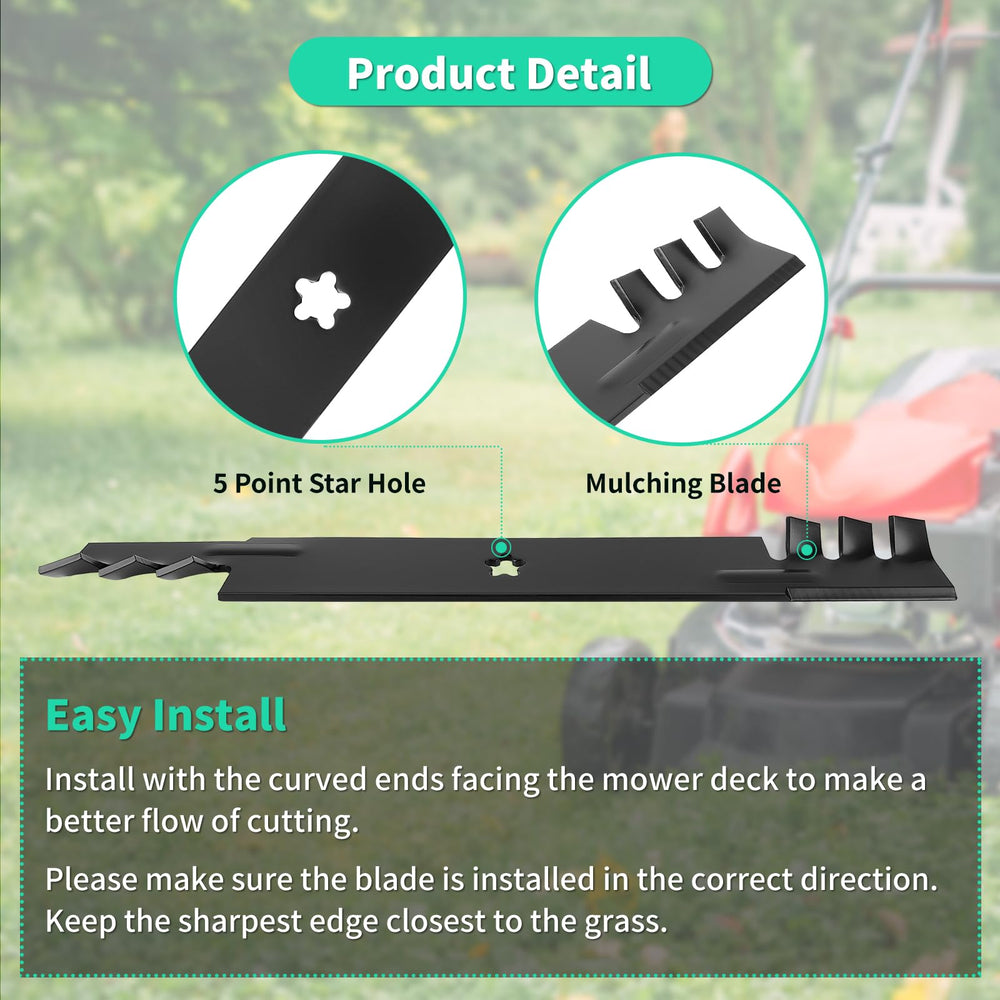 IDEASURE blades installed on mower deck demonstrating even cut quality