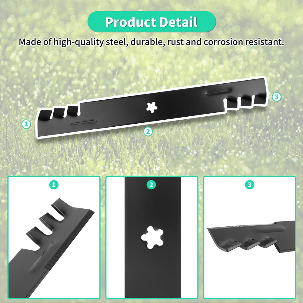 IDEASURE five-point star center hole detail for secure mower mounting