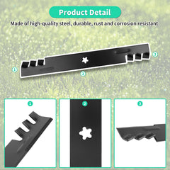 IDEASURE five-point star center hole detail for secure mower mounting