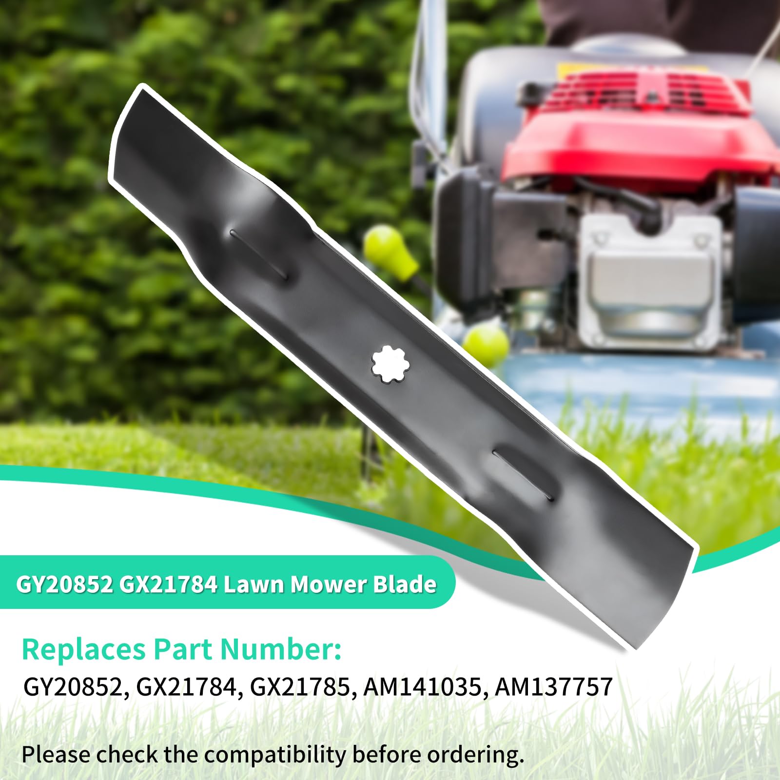 IDEASURE blade installed on a 48-inch mower deck demonstrating proper fit and lift