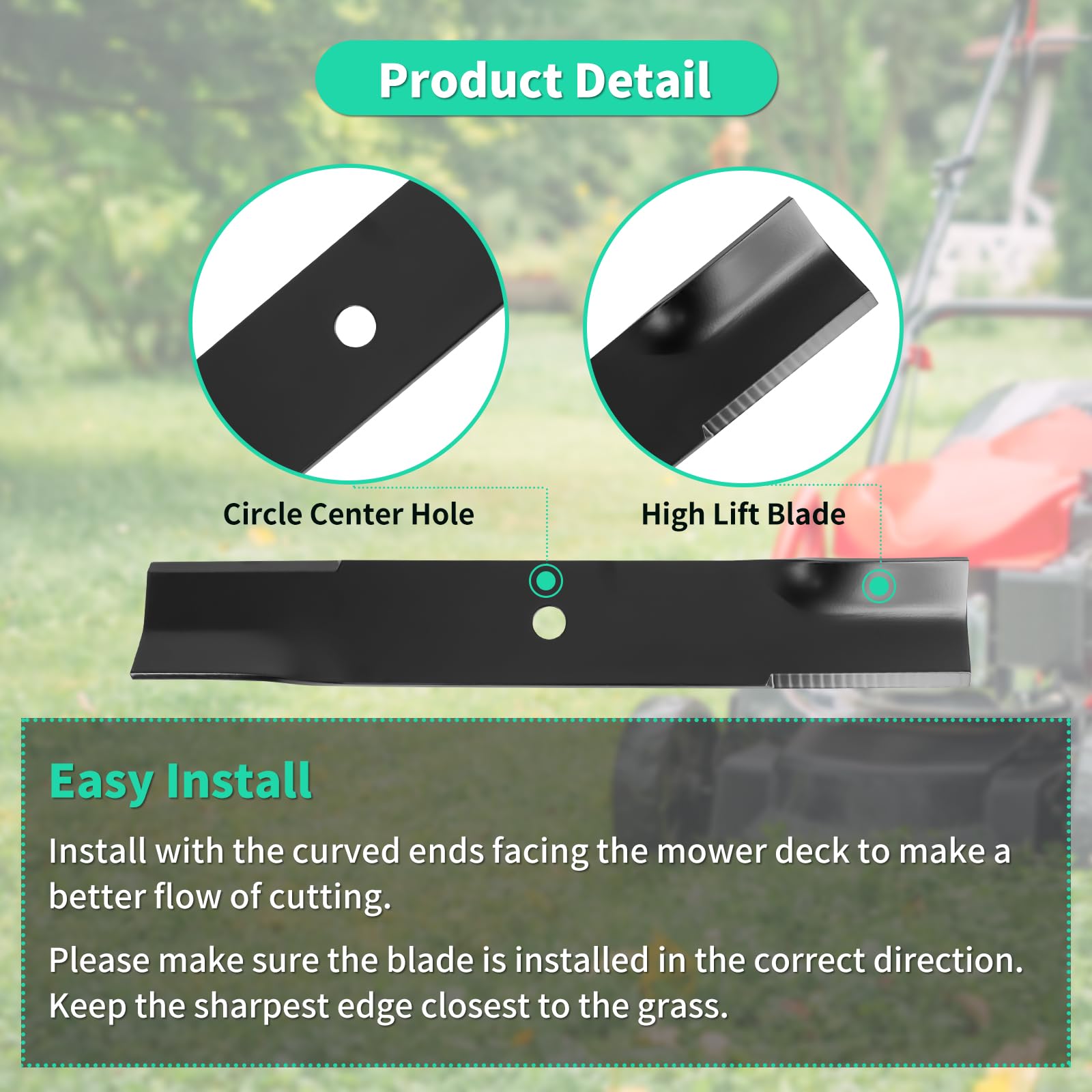 IDEASURE blade installed on a 48" mower deck improving cut quality