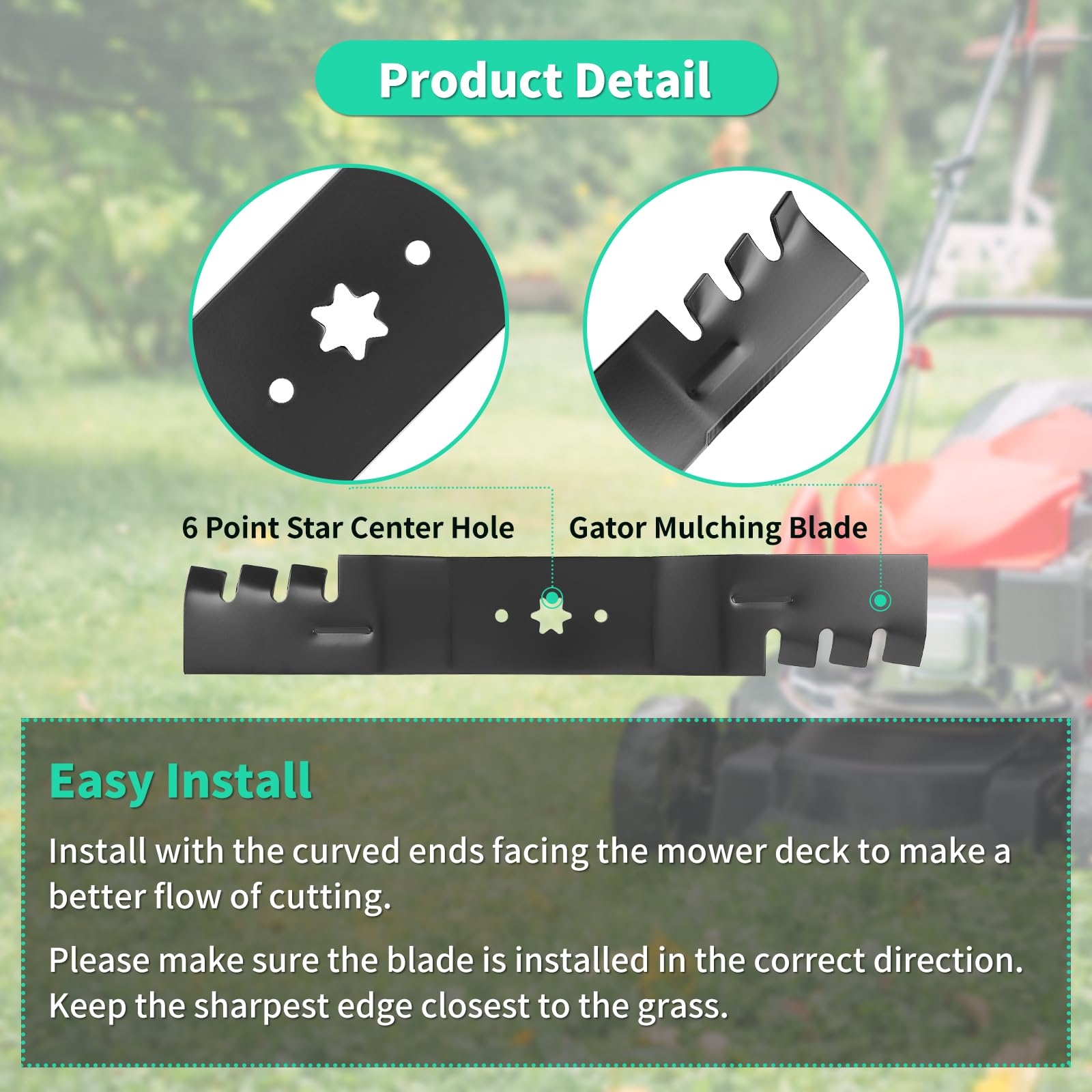IDEASURE blade installed on 54-inch deck showing proper compatibility benefit