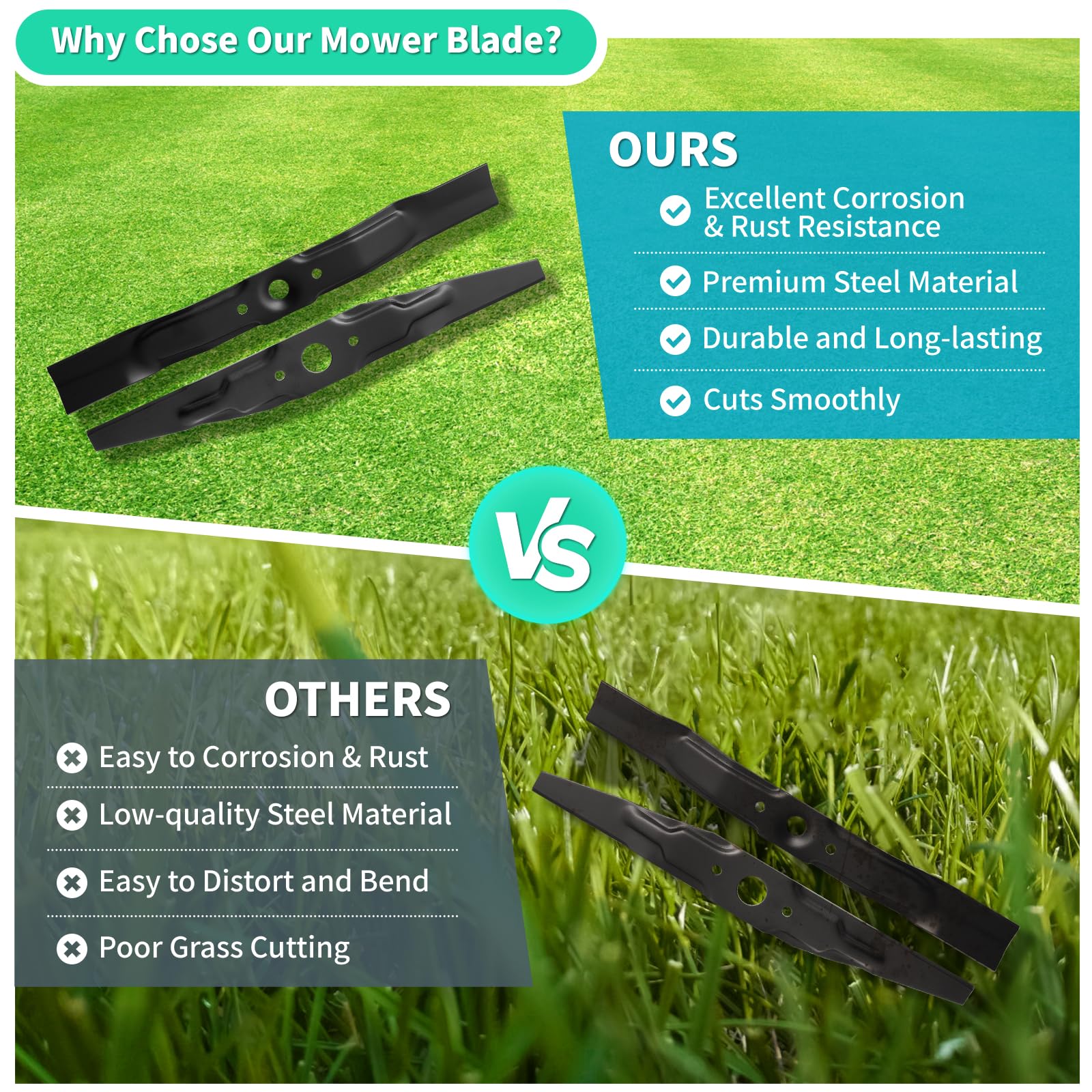 IDEASURE freshly mowed lawn demonstrating even cut and mulch benefit