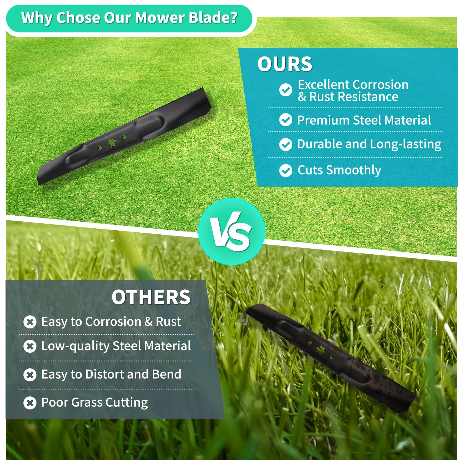 IDEASURE lawn tractor mowing with blades delivering consistent striping benefit