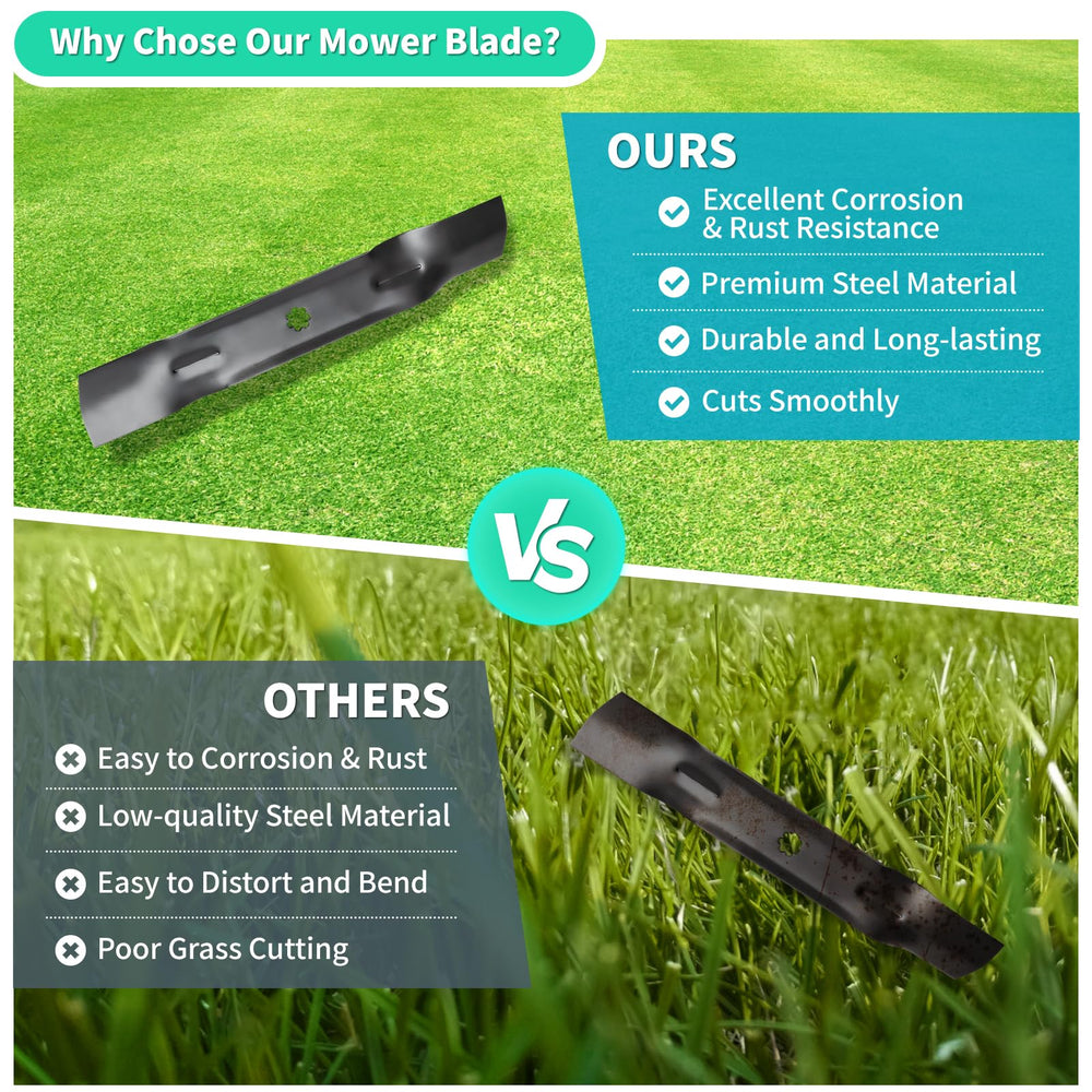 IDEASURE blade in use with mower bagging grass for cleaner collection and reduced clumping