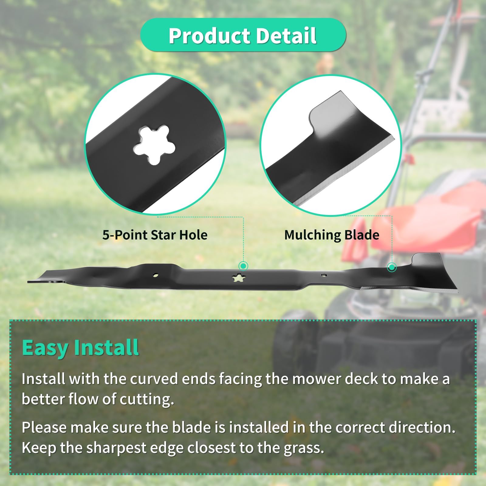 IDEASURE side profile showing curved wing for better lift and mulching