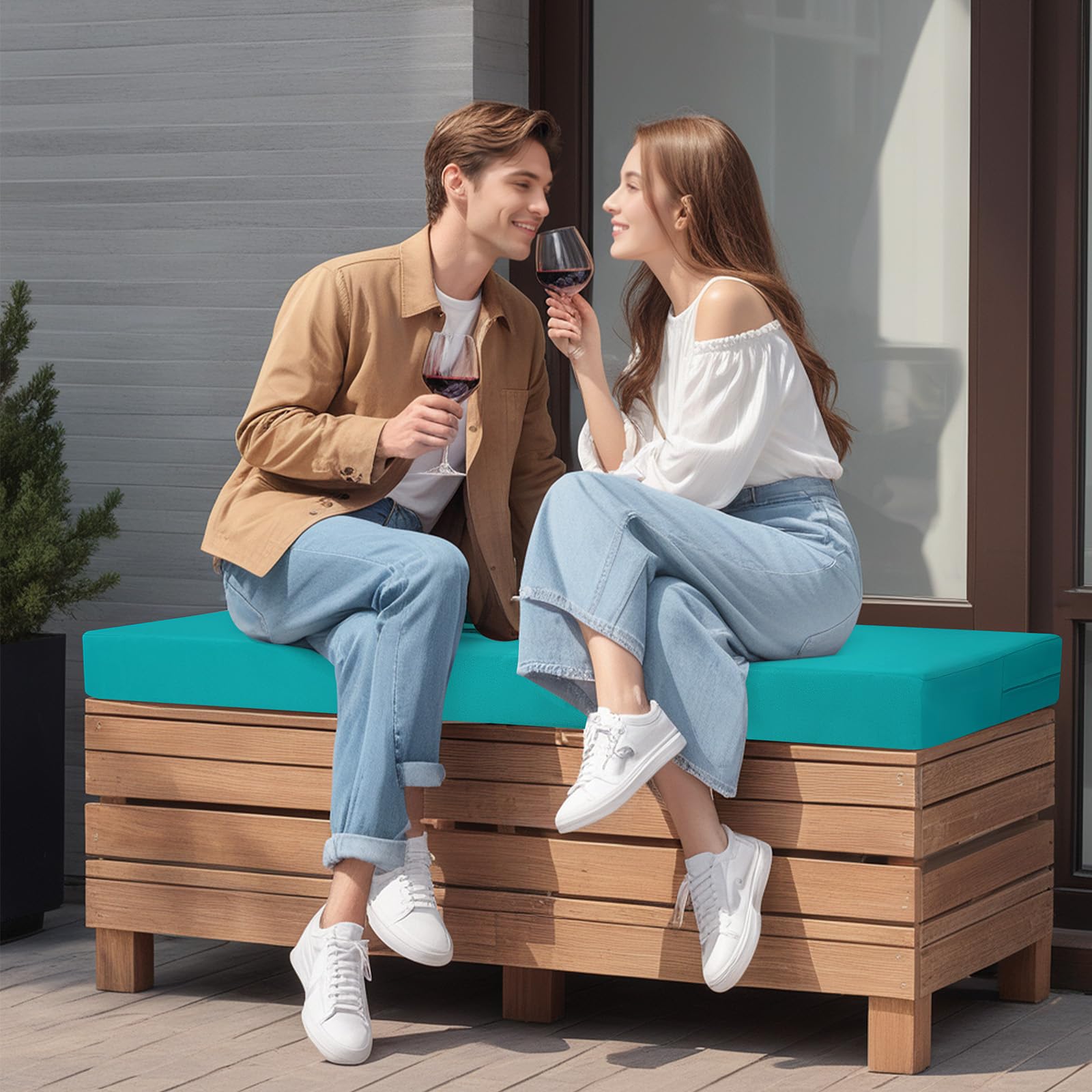 idee-home bench cushion foam close-up demonstrating 3-inch high-density support and durability