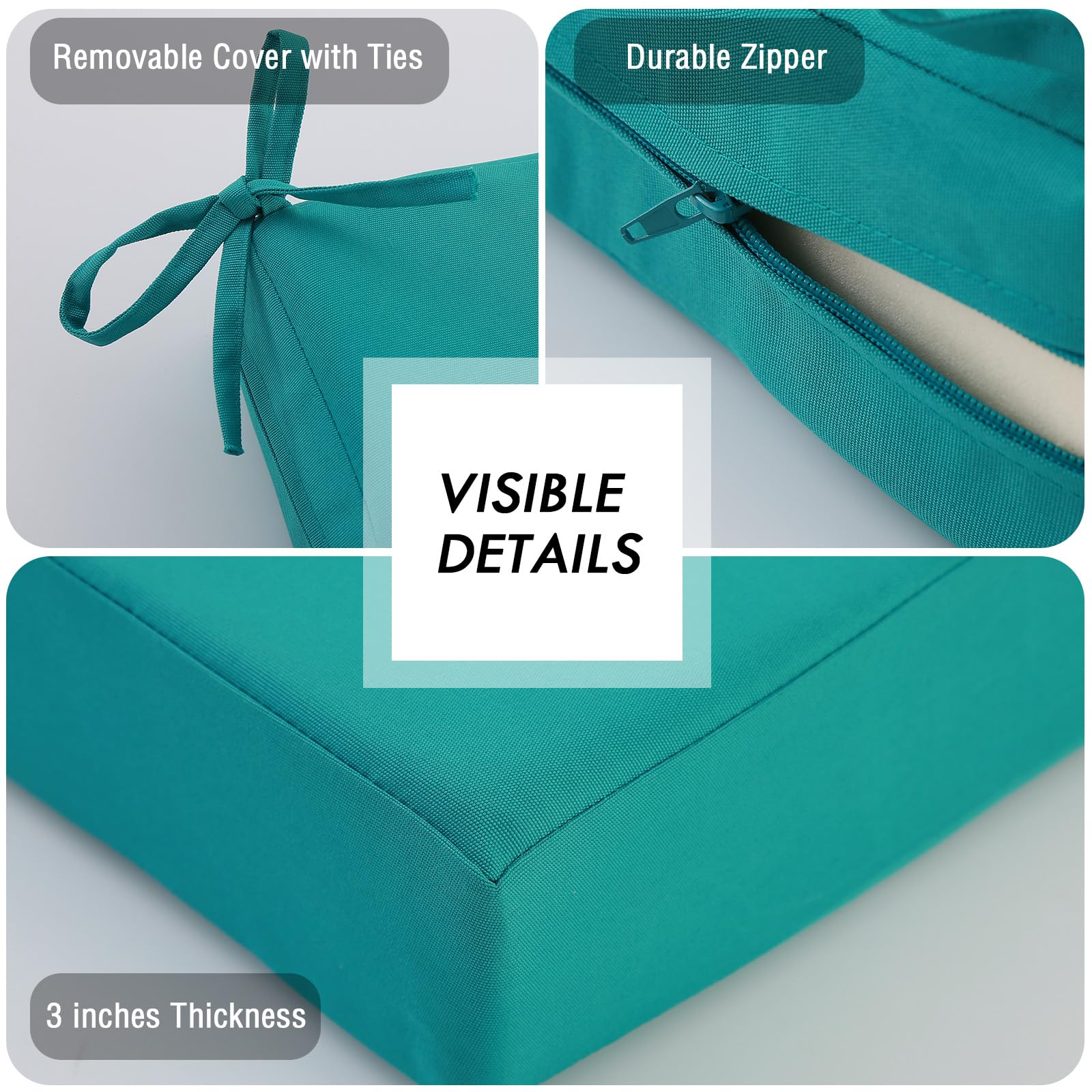 idee-home bench cushion placed on porch bench showing how it refreshes outdoor seating