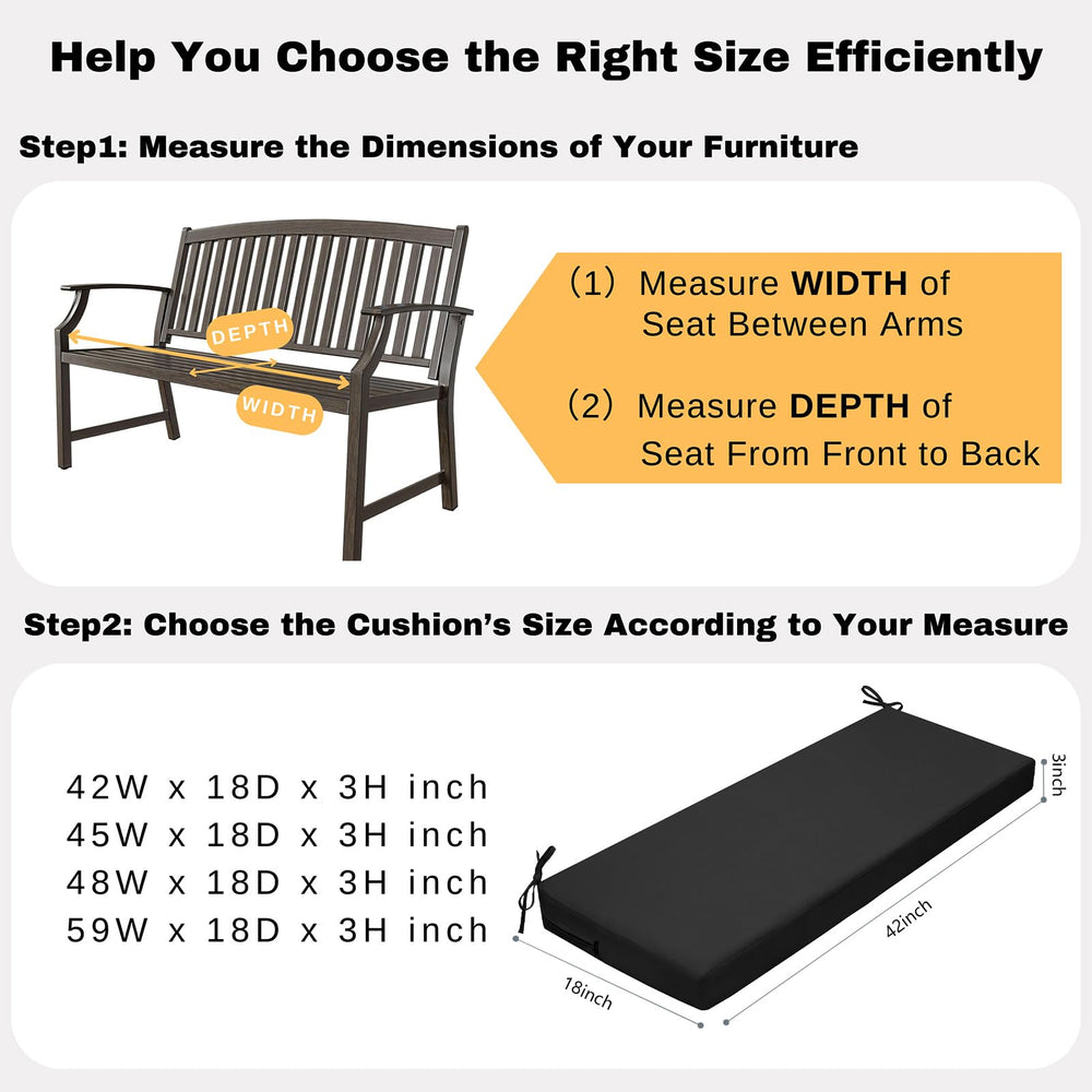 idee-home cushion beside a ruler to illustrate accurate size and fit for benches