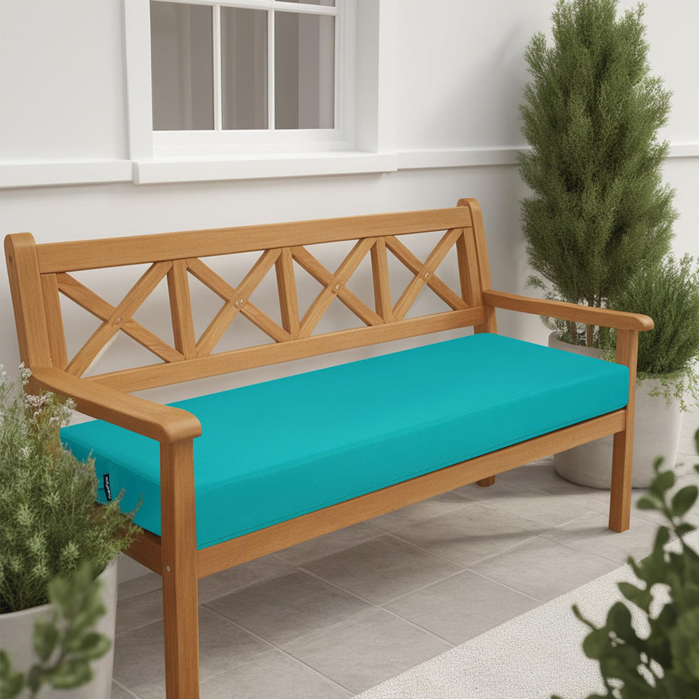 idee-home bench cushions in different solid colors showing style options for outdoor decor