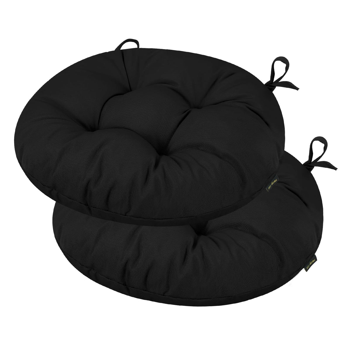 idee-home front view showing two round bistro cushions and packaging, adds curb appeal