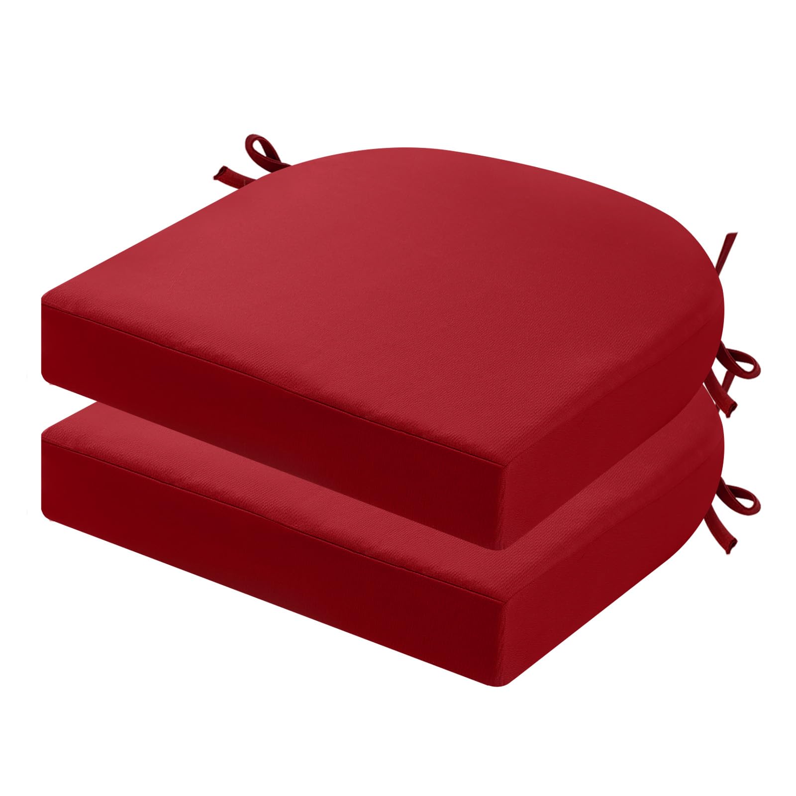 idee-home front view of two outdoor cushions showing shape and color, enhancing patio comfort