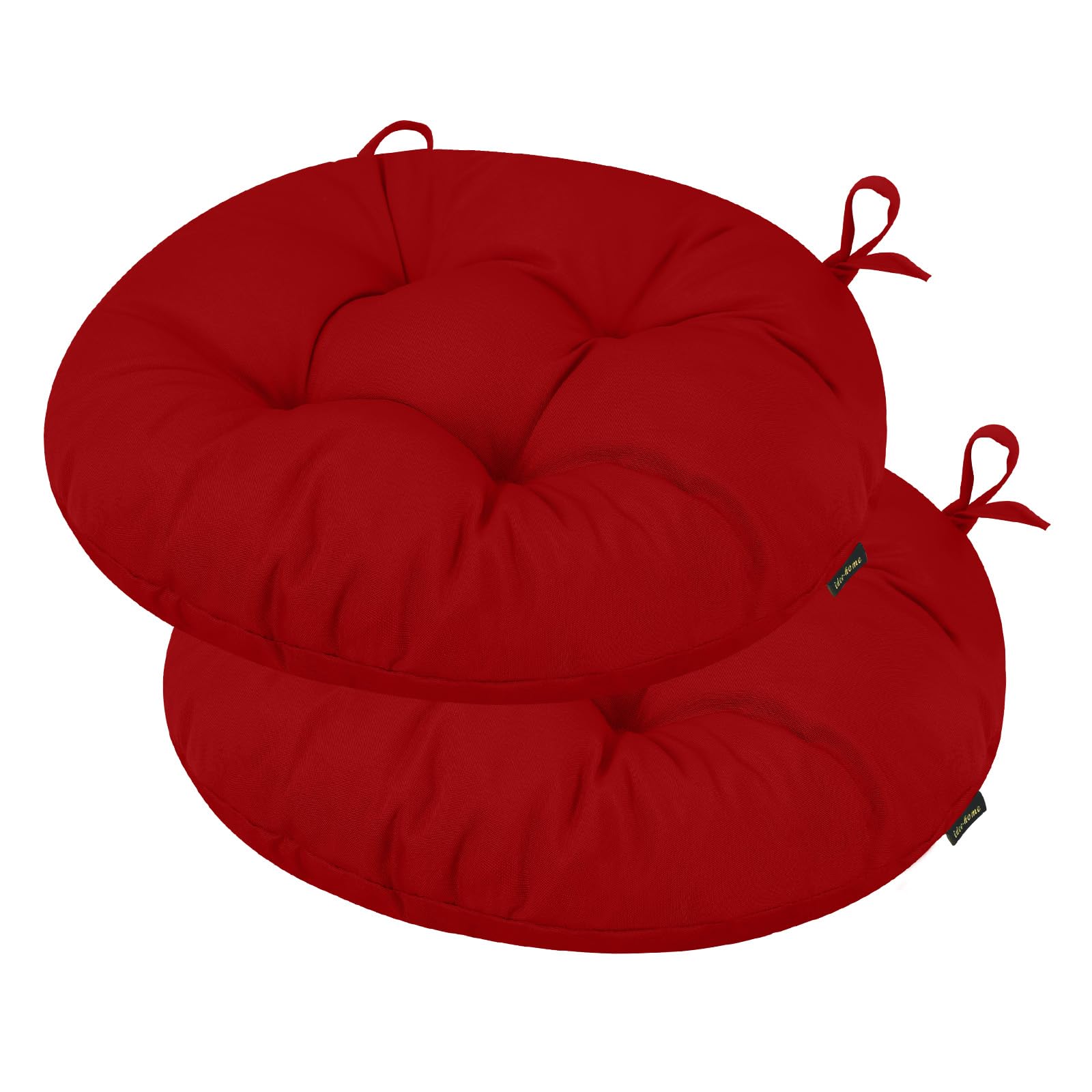 idee-home front view of round bistro cushions showing neat finish and comfort