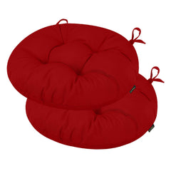 idee-home front view of round bistro cushions showing neat finish and comfort