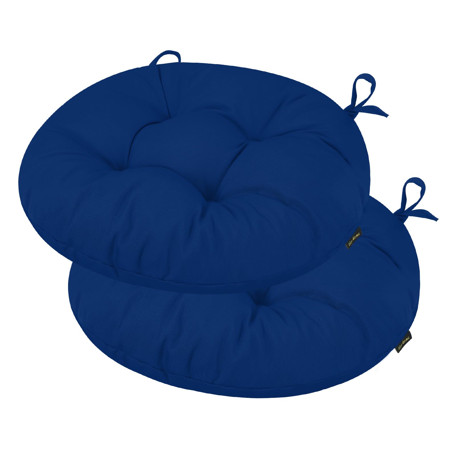 idee-home front view of two round bistro cushions showing comfort and style