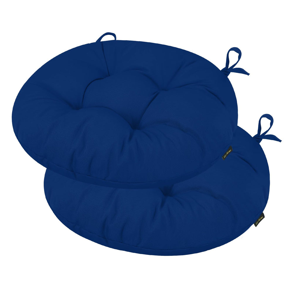 idee-home front view of two round bistro cushions showing comfort and style
