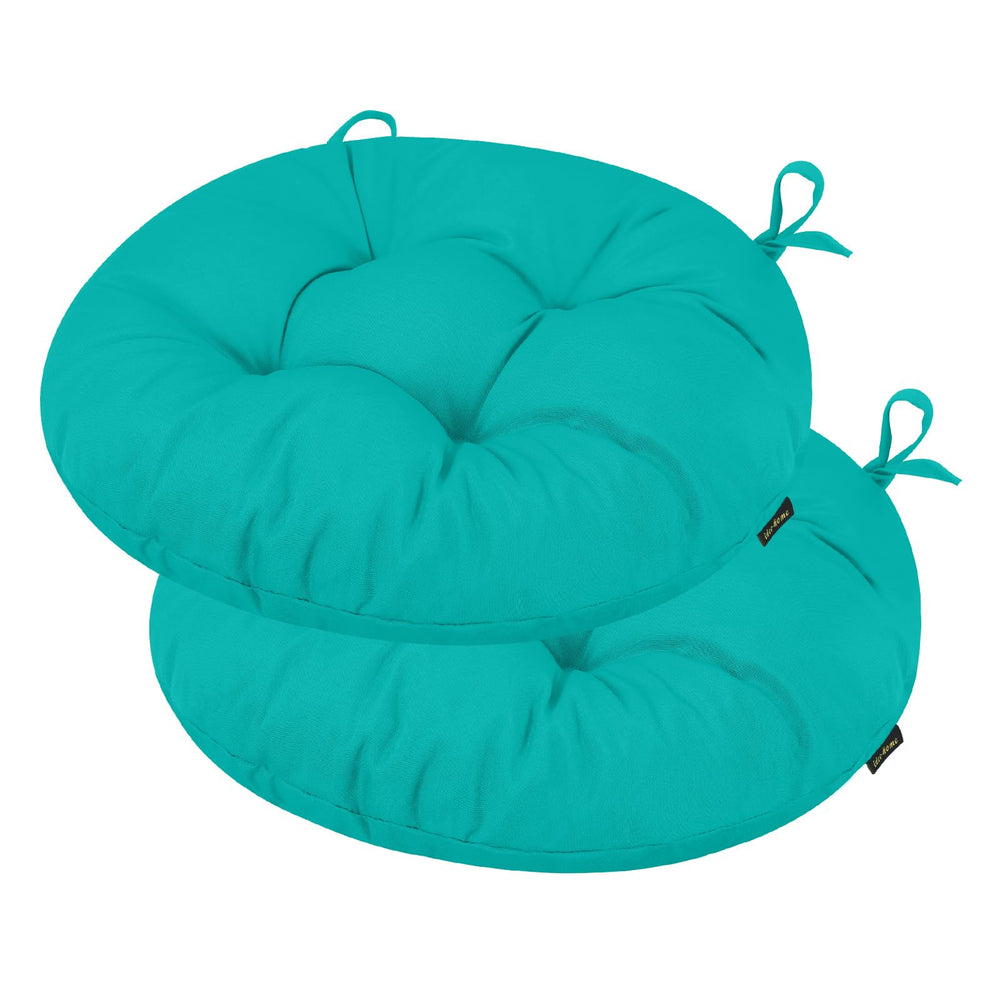 idee-home front view of two round cushions showing neat profile and comfort