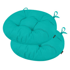 idee-home front view of two round cushions showing neat profile and comfort