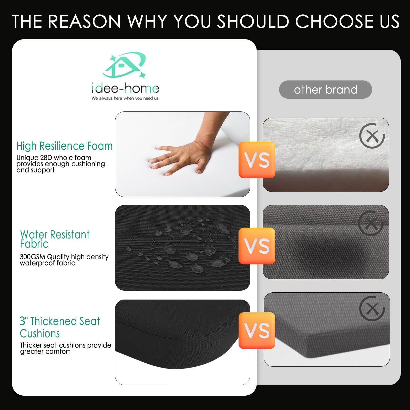 idee-home hidden zipper detail enabling easy cover removal and quick cleaning