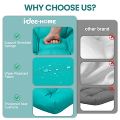idee-home cushion placed on patio chair showing comfort and outdoor style benefit