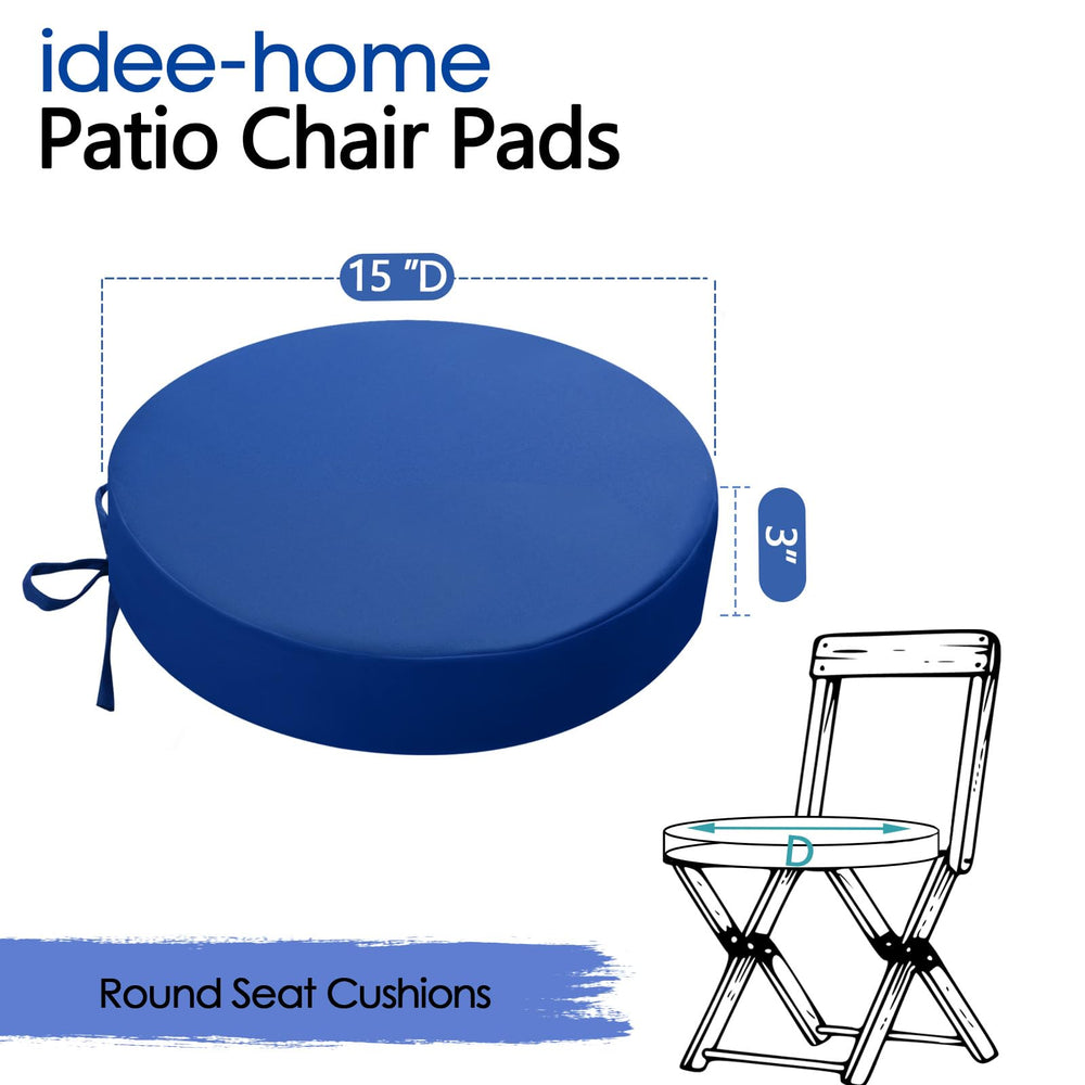 idee-home cushions on a sunny patio table and chairs showing stylish outdoor comfort benefit