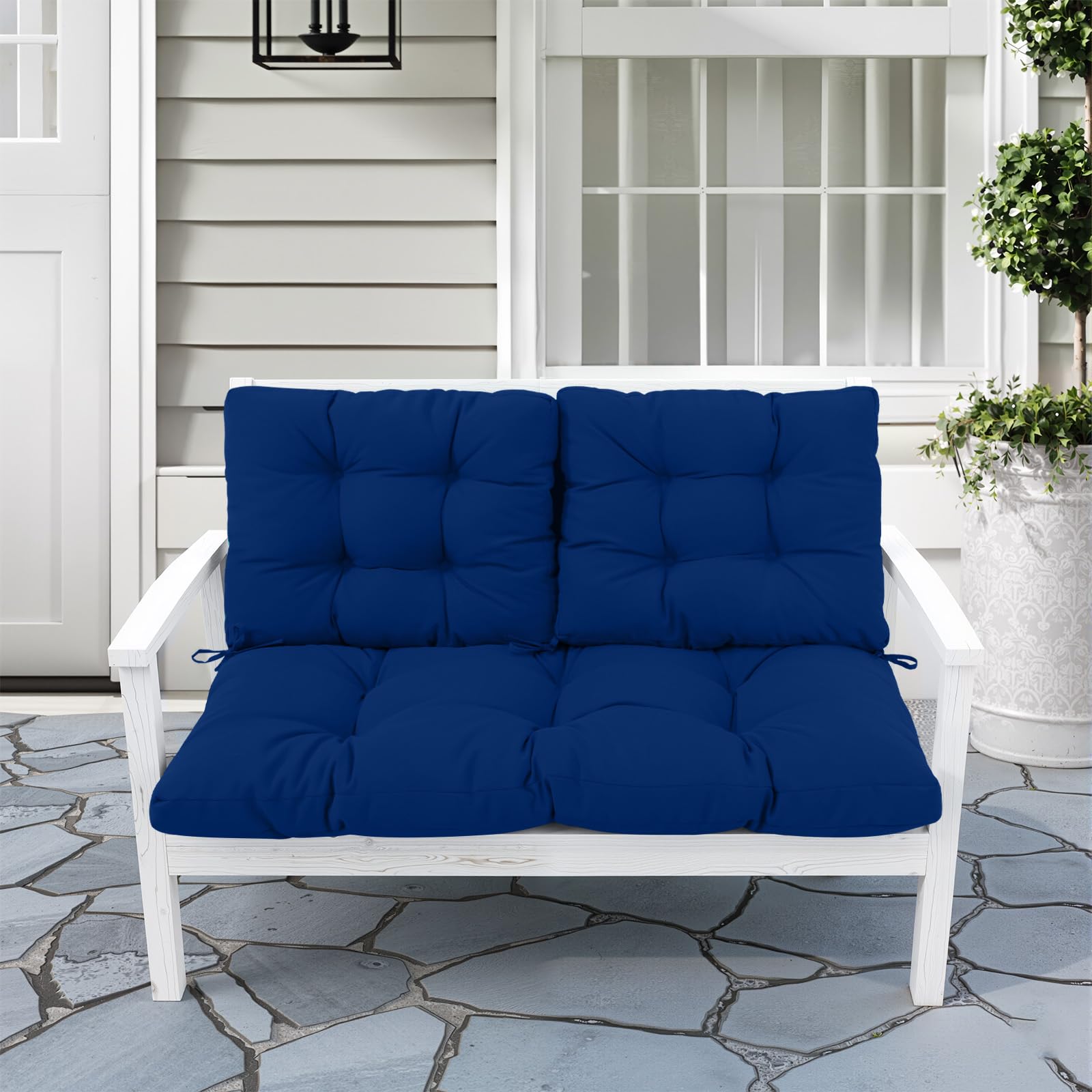 idee-home cushions on a patio loveseat showing comfort and outdoor style