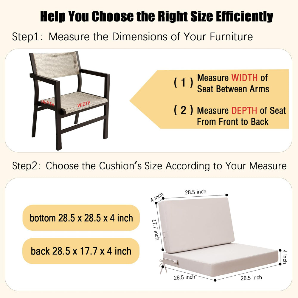 idee-home cushion fitted on patio chair to show size and proportion
