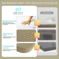 idee-home side profile highlighting 3 inch foam thickness for added comfort