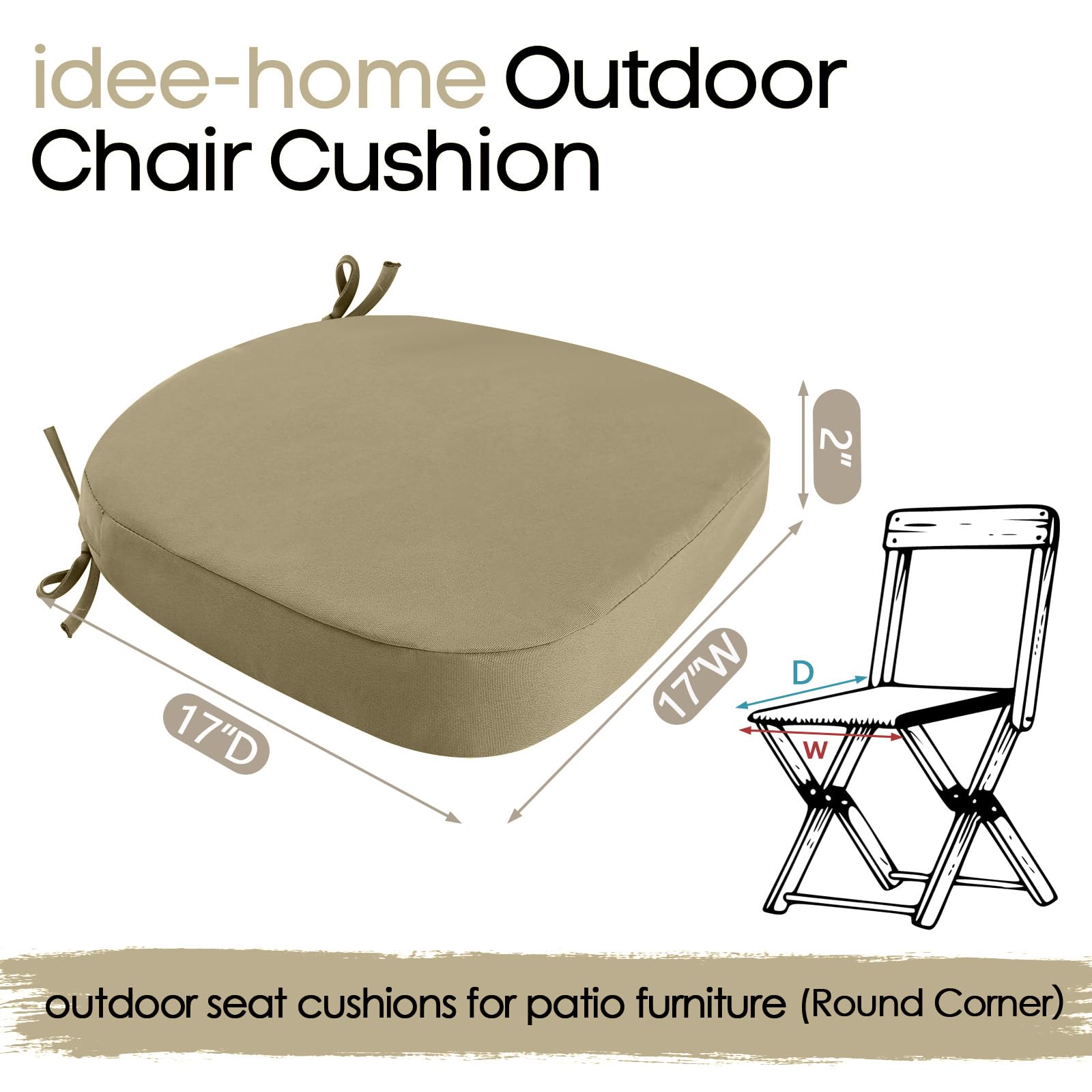 idee-home cushion next to ruler showing 17 inch size for accurate fit checks